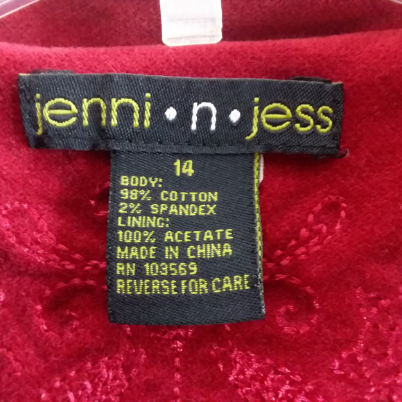 Jenni n Jess Women's Red Blazer Coat Size 14 - Picture 4 of 6